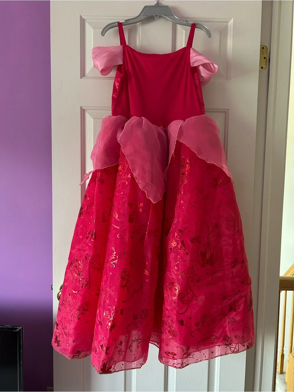 Disney Store Aurora sleeping beauty dress size 13 pink older big tall girl roses